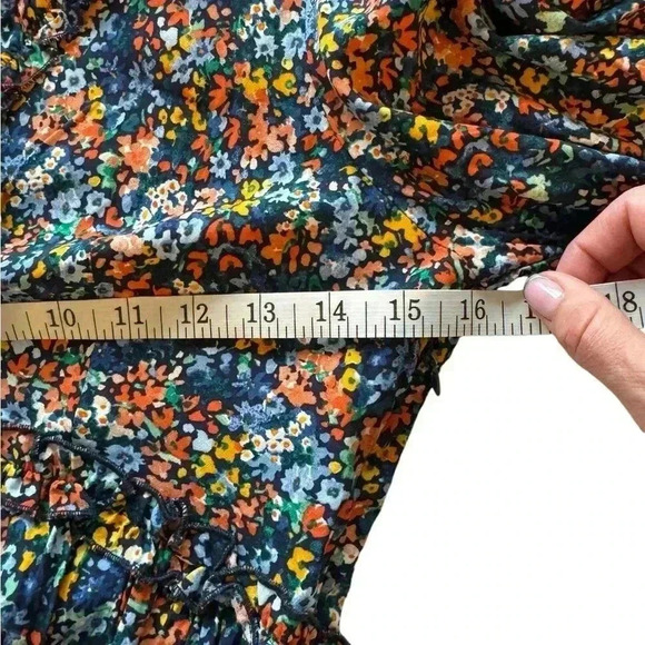 NWT Apricot Womens Watercolor Small (6) Floral Ruffle Elbow Length Sleeve 0055 - Picture 6 of 8